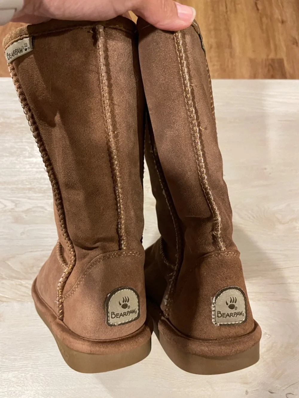 Bearpaw Classic Tall Suede Winter Boots - Chestnut Brown
